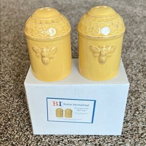 Yellow Honeycomb Salt and Pepper Shaker Set